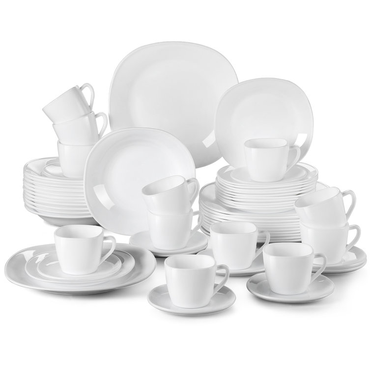 Latitude Run® Esmer 60Piece Opal Glass Basic White Dinnerware Set